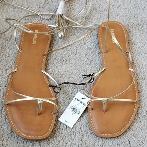 NWT Express Gold Gladiator Sandals